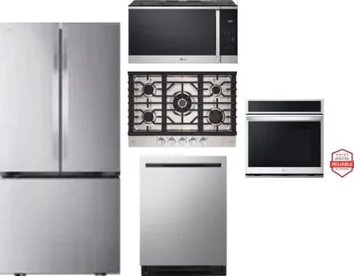 5 Piece Package Includes Refrigerator, Cooktop, Wall Oven, Microwave And Dishwasher