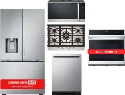 5 Piece Package Includes Refrigerator, Cooktop, Wall Oven, Microwave And Dishwasher