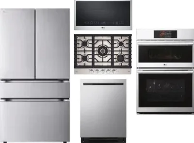 5 Piece Package Includes Refrigerator, Cooktop, Wall Oven, Microwave And Dishwasher