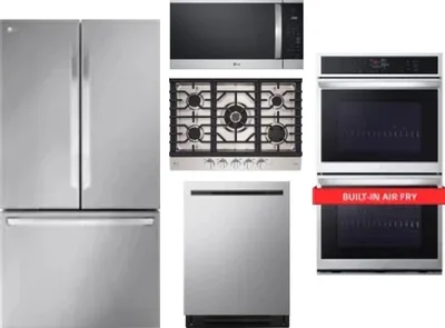 5 Piece Package Includes Refrigerator, Cooktop, Wall Oven, Microwave And Dishwasher