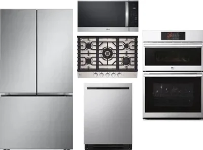 5 Piece Package Includes Refrigerator, Cooktop, Wall Oven, Microwave And Dishwasher