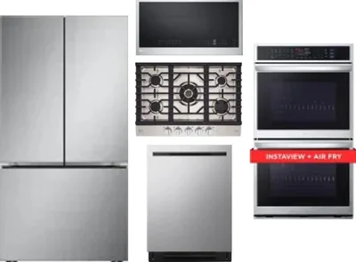 5 Piece Package Includes Refrigerator, Cooktop, Wall Oven, Microwave And Dishwasher