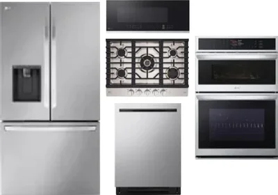 5 Piece Package Includes Refrigerator, Cooktop, Wall Oven, Microwave And Dishwasher