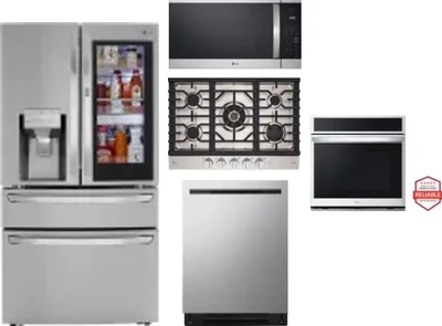 5 Piece Package Includes Refrigerator, Cooktop, Wall Oven, Microwave And Dishwasher