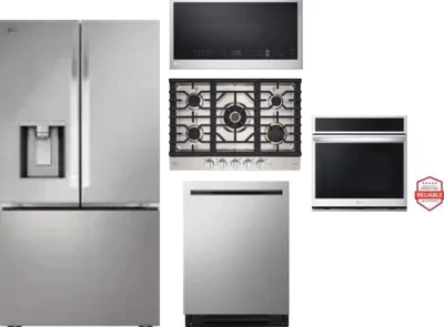 5 Piece Package Includes Refrigerator, Cooktop, Wall Oven, Microwave And Dishwasher