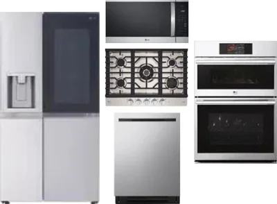 5 Piece Package Includes Refrigerator, Cooktop, Wall Oven, Microwave And Dishwasher