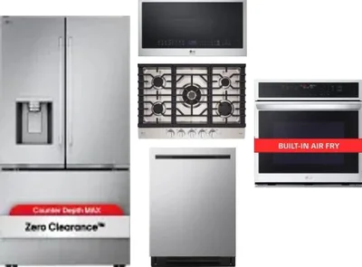 5 Piece Package Includes Refrigerator, Cooktop, Wall Oven, Microwave And Dishwasher