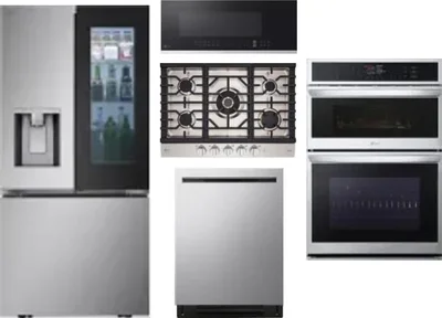 5 Piece Package Includes Refrigerator, Cooktop, Wall Oven, Microwave And Dishwasher