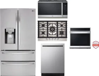 5 Piece Package Includes Refrigerator, Cooktop, Wall Oven, Microwave And Dishwasher