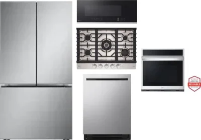 5 Piece Package Includes Refrigerator, Cooktop, Wall Oven, Microwave And Dishwasher