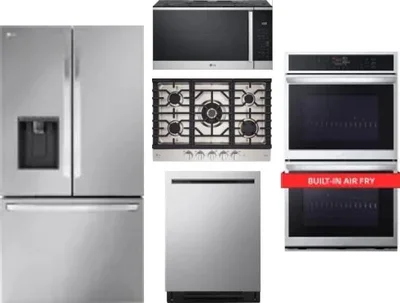 5 Piece Package Includes Refrigerator, Cooktop, Wall Oven, Microwave And Dishwasher