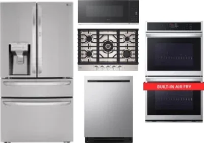 5 Piece Package Includes Refrigerator, Cooktop, Wall Oven, Microwave And Dishwasher