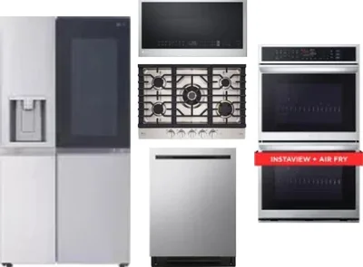 5 Piece Package Includes Refrigerator, Cooktop, Wall Oven, Microwave And Dishwasher