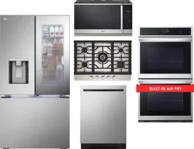 5 Piece Package Includes Refrigerator, Cooktop, Wall Oven, Microwave And Dishwasher