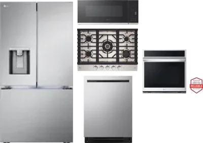 5 Piece Package Includes Refrigerator, Cooktop, Wall Oven, Microwave And Dishwasher