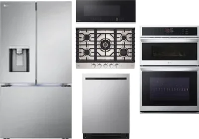 5 Piece Package Includes Refrigerator, Cooktop, Wall Oven, Microwave And Dishwasher