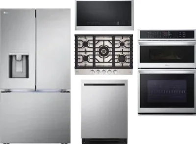 5 Piece Package Includes Refrigerator, Cooktop, Wall Oven, Microwave And Dishwasher