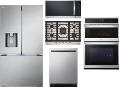 5 Piece Package Includes Refrigerator, Cooktop, Wall Oven, Microwave And Dishwasher
