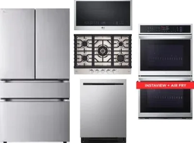 5 Piece Package Includes Refrigerator, Cooktop, Wall Oven, Microwave And Dishwasher