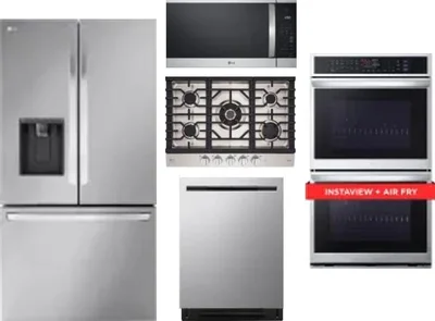 5 Piece Package Includes Refrigerator, Cooktop, Wall Oven, Microwave And Dishwasher