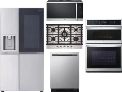 5 Piece Package Includes Refrigerator, Cooktop, Wall Oven, Microwave And Dishwasher