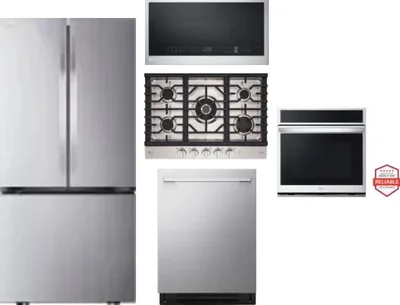5 Piece Package Includes Refrigerator, Cooktop, Wall Oven, Microwave And Dishwasher