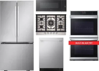 5 Piece Package Includes Refrigerator, Cooktop, Wall Oven, Microwave And Dishwasher