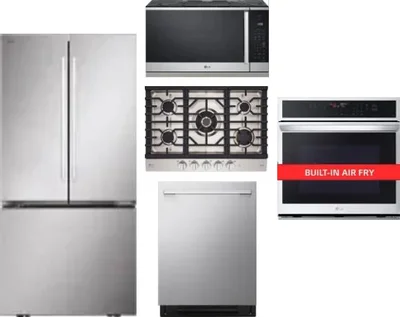 5 Piece Package Includes Refrigerator, Cooktop, Wall Oven, Microwave And Dishwasher