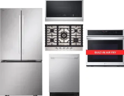 5 Piece Package Includes Refrigerator, Cooktop, Wall Oven, Microwave And Dishwasher