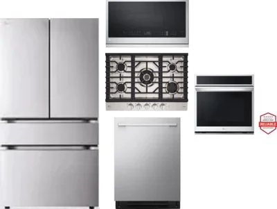 5 Piece Package Includes Refrigerator, Cooktop, Wall Oven, Microwave And Dishwasher