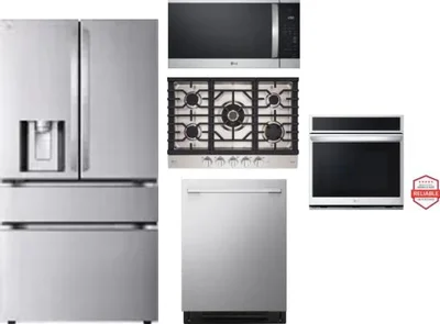 5 Piece Package Includes Refrigerator, Cooktop, Wall Oven, Microwave And Dishwasher