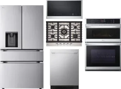5 Piece Package Includes Refrigerator, Cooktop, Wall Oven, Microwave And Dishwasher