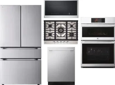 5 Piece Package Includes Refrigerator, Cooktop, Wall Oven, Microwave And Dishwasher