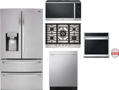 5 Piece Package Includes Refrigerator, Cooktop, Wall Oven, Microwave And Dishwasher