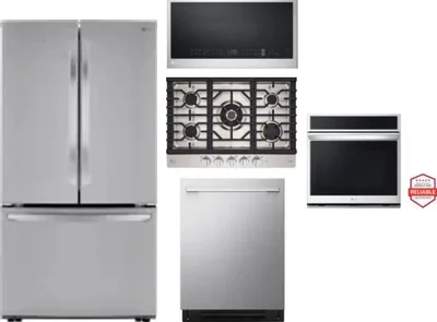 5 Piece Package Includes Refrigerator, Cooktop, Wall Oven, Microwave And Dishwasher