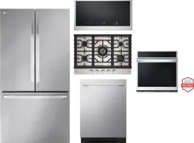 5 Piece Package Includes Refrigerator, Cooktop, Wall Oven, Microwave And Dishwasher