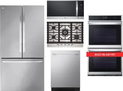 5 Piece Package Includes Refrigerator, Cooktop, Wall Oven, Microwave And Dishwasher
