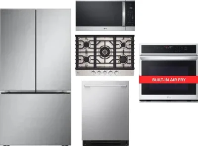5 Piece Package Includes Refrigerator, Cooktop, Wall Oven, Microwave And Dishwasher