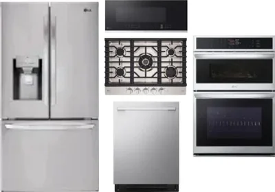 5 Piece Package Includes Refrigerator, Cooktop, Wall Oven, Microwave And Dishwasher