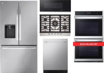 5 Piece Package Includes Refrigerator, Cooktop, Wall Oven, Microwave And Dishwasher
