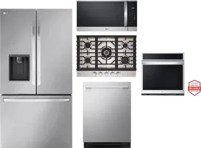 5 Piece Package Includes Refrigerator, Cooktop, Wall Oven, Microwave And Dishwasher