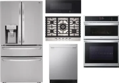5 Piece Package Includes Refrigerator, Cooktop, Wall Oven, Microwave And Dishwasher