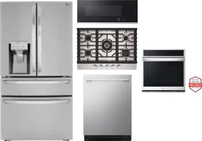 5 Piece Package Includes Refrigerator, Cooktop, Wall Oven, Microwave And Dishwasher