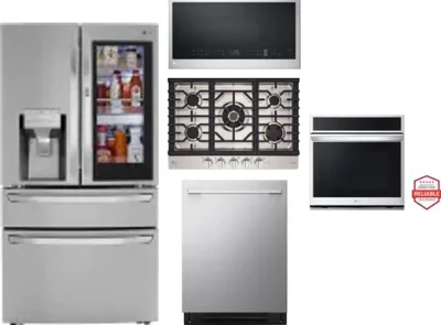 5 Piece Package Includes Refrigerator, Cooktop, Wall Oven, Microwave And Dishwasher