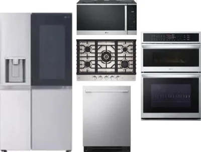 5 Piece Package Includes Refrigerator, Cooktop, Wall Oven, Microwave And Dishwasher