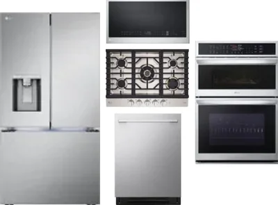 5 Piece Package Includes Refrigerator, Cooktop, Wall Oven, Microwave And Dishwasher