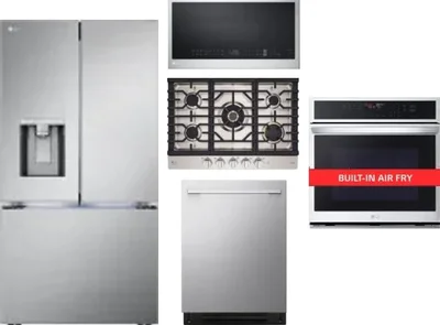 5 Piece Package Includes Refrigerator, Cooktop, Wall Oven, Microwave And Dishwasher