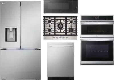 5 Piece Package Includes Refrigerator, Cooktop, Wall Oven, Microwave And Dishwasher