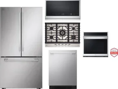 5 Piece Package Includes Refrigerator, Cooktop, Wall Oven, Microwave And Dishwasher
