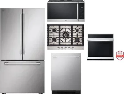 5 Piece Package Includes Refrigerator, Cooktop, Wall Oven, Microwave And Dishwasher